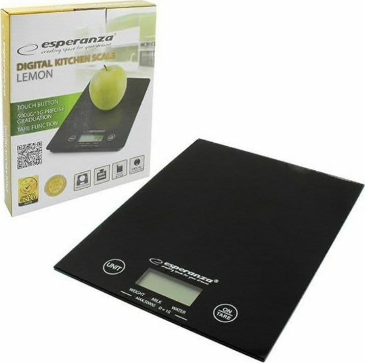 Esperanza Lemon Ψηφιακή Ζυγαριά Κουζίνας έως 5kg Black EKS002K 2