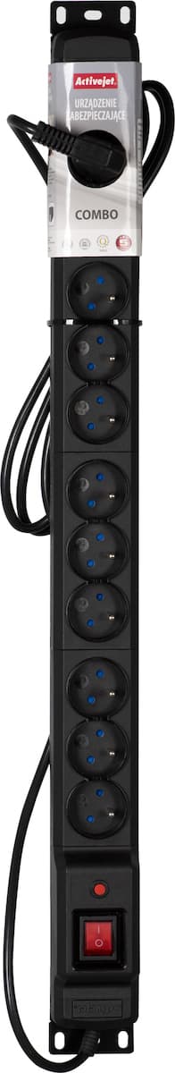 Active Jet COMBO/12gn/5m/cz Πολύπριζο Aσφαλείας 12 Θέσεων με USB-A, Διακόπτη και Καλώδιο 5m Γαλλίας (Type E) COMBO/12gn/5m/cz 4