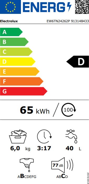 Electrolux Πλυντήριο Ρούχων Άνω Φόρτωσης 6kg με Τεχνολογία Ατμού 1151 Στροφών EW6TN24262P 11