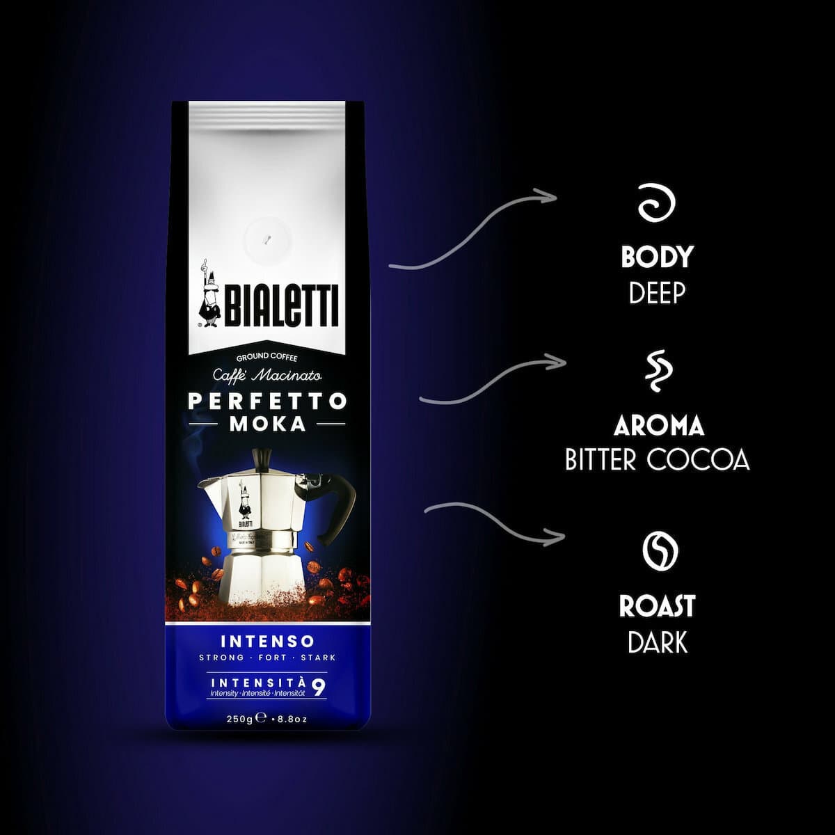 Bialetti Καφές Espresso India Perfetto Moka Intenso Αλεσμένος 250gr KIHBLTKMI0008 2