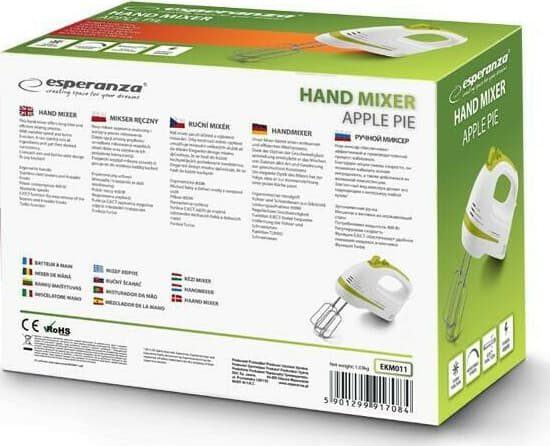 Esperanza Apple Pie Μίξερ Χειρός 400W Πράσινο 4