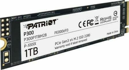 Patriot P300 SSD 1TB τύπου M.2 με σύνδεση PCI Express 3.0 P300P1TBM28 4