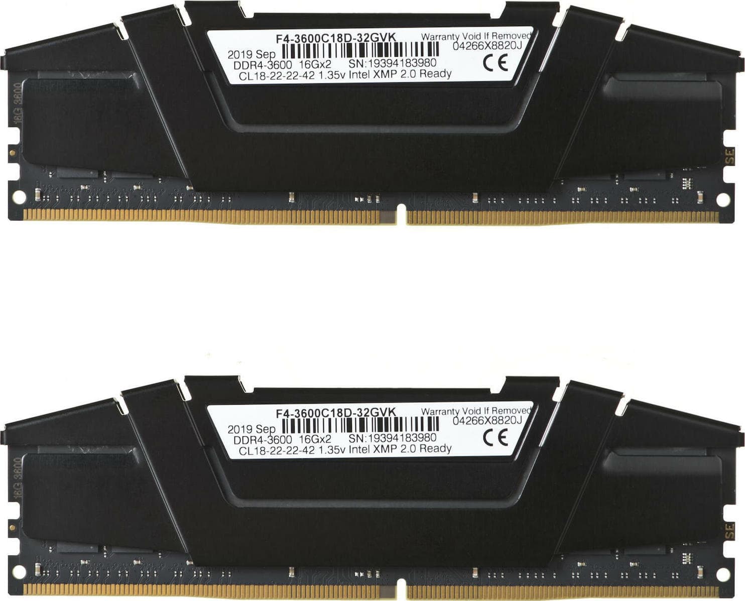 G.Skill Ripjaws V DDR4 32GB RAM με 2x16GB Modules και Ταχύτητα 3600 για Desktop F4-3600C18D-32GVK 4