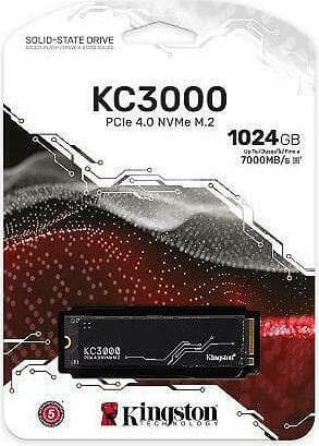 Kingston KC3000 SSD 1TB τύπου M.2 με σύνδεση PCI Express 4.0 (PS5 Compatible) SKC3000S/1024G 3