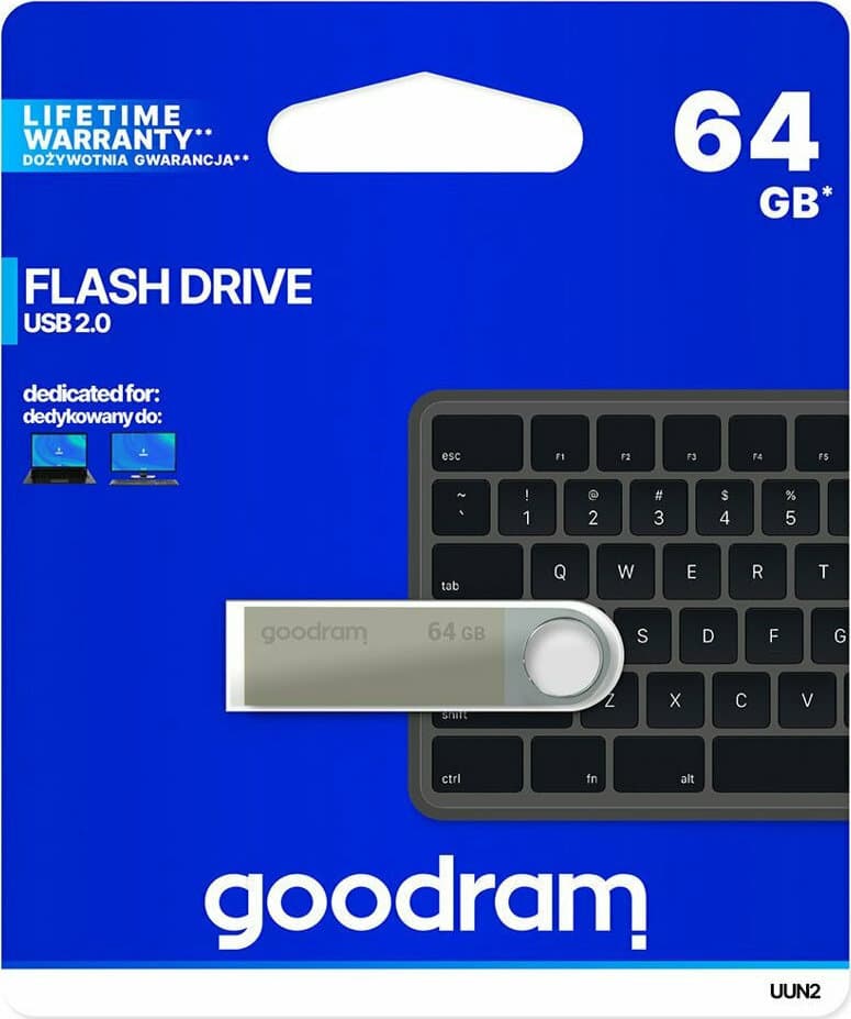 GoodRAM UUN2 64GB USB 2.0 Stick Ασημί 5