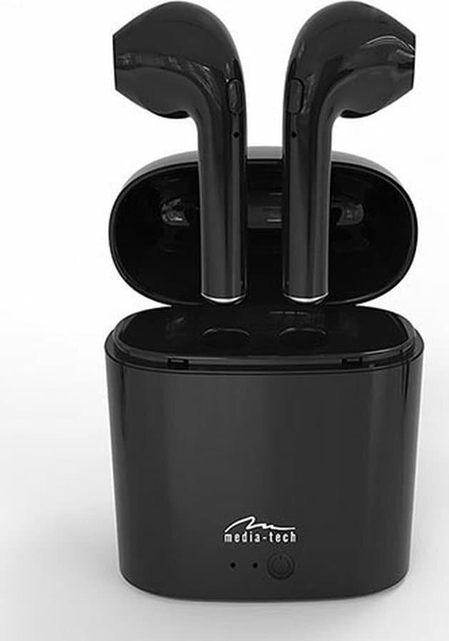 Media-Tech MT3589 Earbud Bluetooth Handsfree Ακουστικά με Θήκη Φόρτισης Μαύρα 6