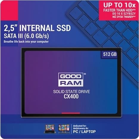 GoodRAM CX400 gen.2 SSD 512GB τύπου 2.5'' με σύνδεση SATA III SSDPR-CX400-512-G2 9