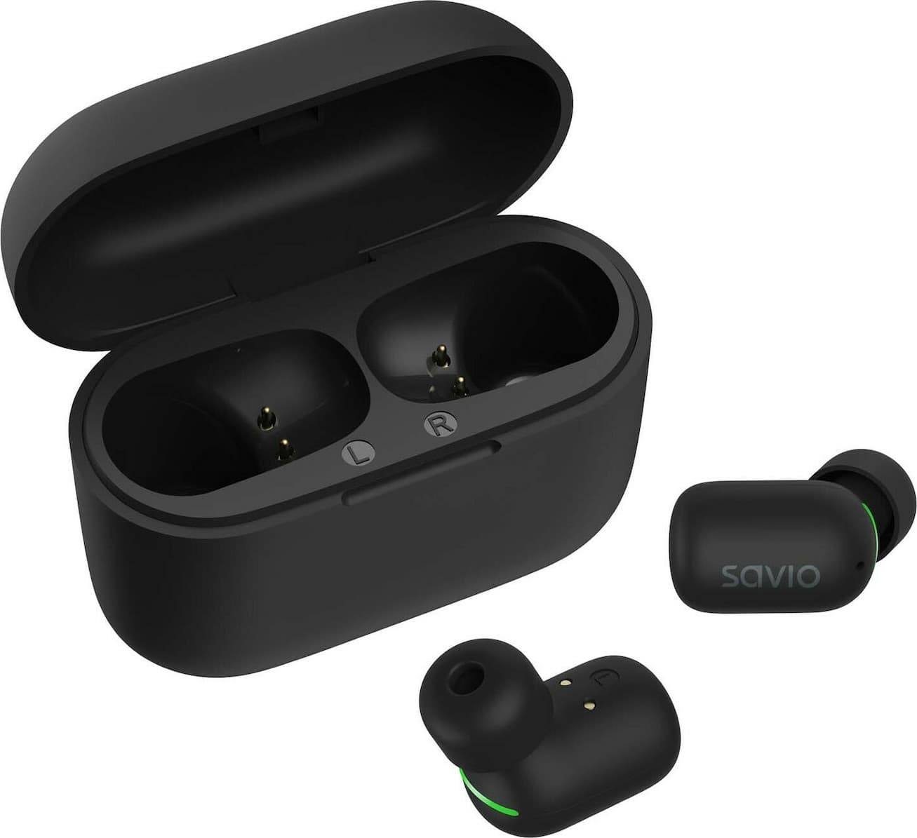 Savio TWS-09 In-ear Bluetooth Handsfree Ακουστικά με Θήκη Φόρτισης Μαύρα 7