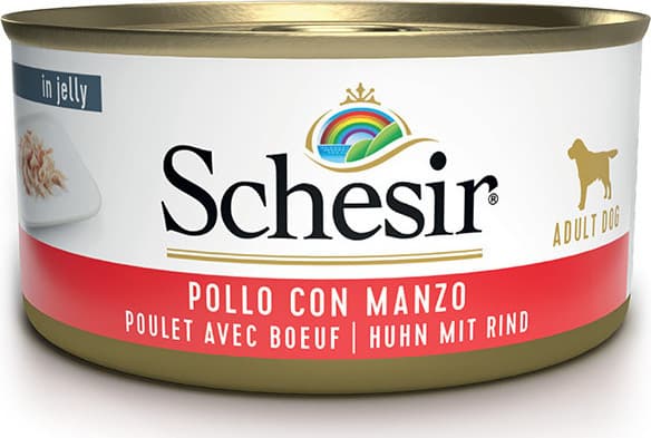 Schesir Dog Jelly Υγρή Τροφή Σκύλων σε Κονσέρβα με Κοτόπουλο και Μοσχάρι χωρίς Σιτηρά & Γλουτένη 150gr 55061084 2