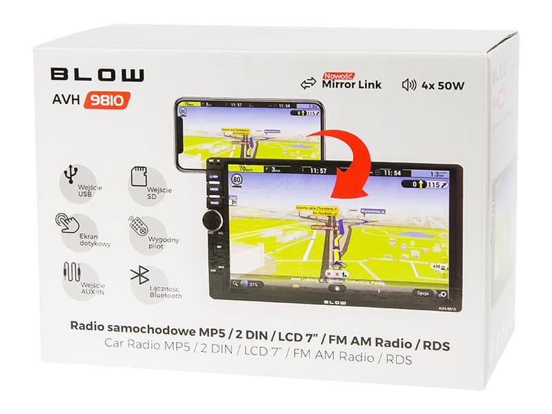 Blow Ηχοσύστημα Αυτοκινήτου 2DIN (Bluetooth/USB) με Οθόνη Αφής 7" 78-219 5