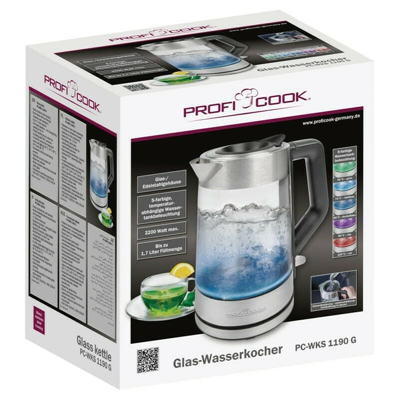 Profi Cook PC-WKS 1190 G Βραστήρας 1.7lt 2200W Γκρι 3