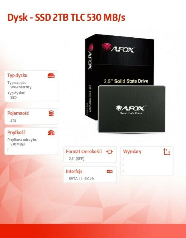 Afox TLC SSD 2TB τύπου 2.5'' με σύνδεση SATA III SD250-2000GN 2