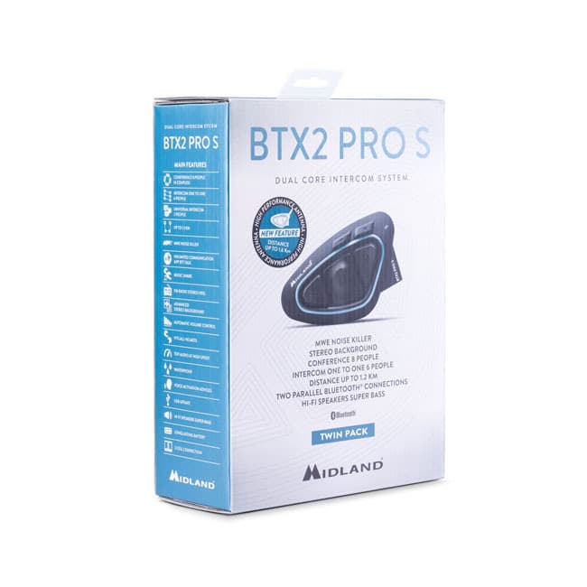 Midland BTX2 Pro S LR Διπλή Ενδοεπικοινωνία για Κράνος Μηχανής με Bluetooth C1414.03 3