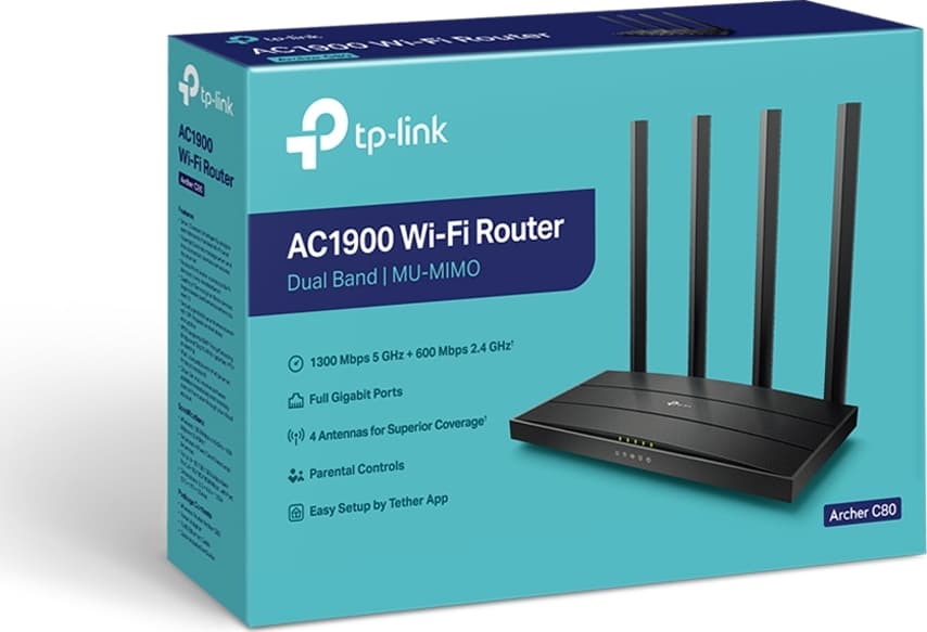 TP-LINK Archer C80 v2.2 Ασύρματο Router Wi‑Fi 5 με 4 Θύρες Gigabit 4