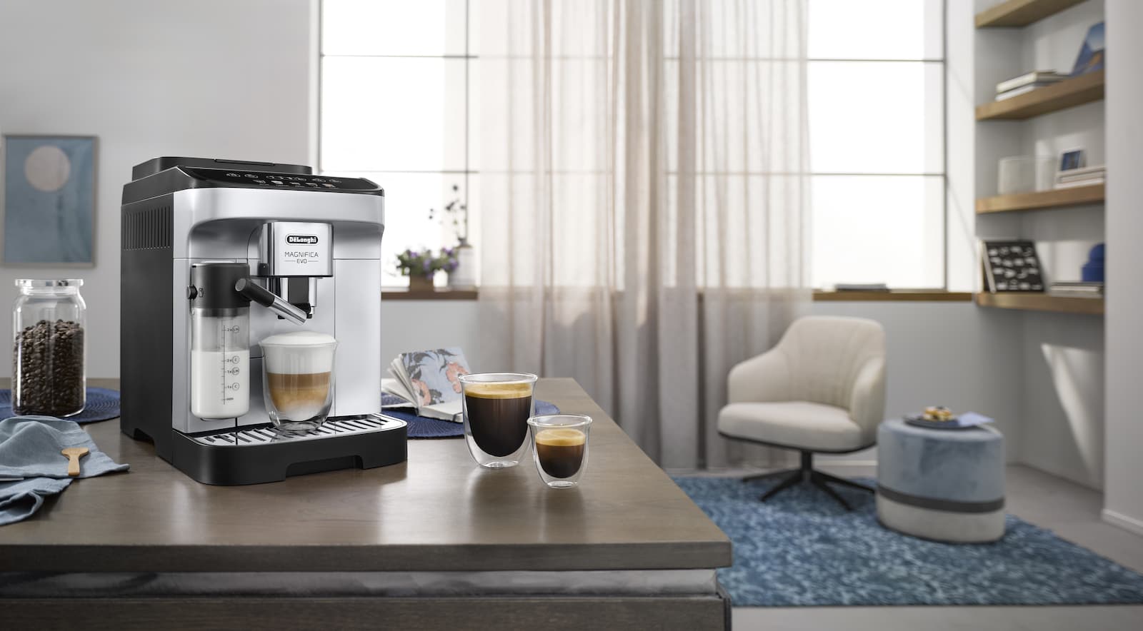 De'Longhi Magnifica Evo Αυτόματη Μηχανή Espresso 1450W Πίεσης 15bar για Cappuccino με Μύλο Άλεσης Ασημί ECAM290.61.SB 4