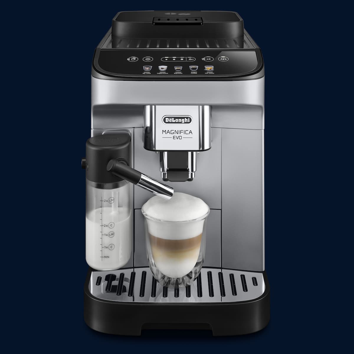 De'Longhi Magnifica Evo Αυτόματη Μηχανή Espresso 1450W Πίεσης 15bar για Cappuccino με Μύλο Άλεσης Ασημί ECAM290.61.SB 5
