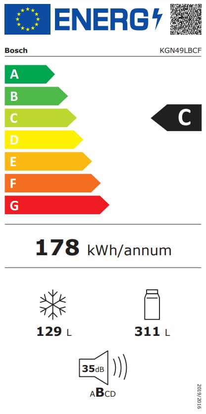 Bosch Ψυγειοκαταψύκτης 440lt Total NoFrost Υ203xΠ70xΒ66.7εκ. Μαύρος KGN49LBCF 14