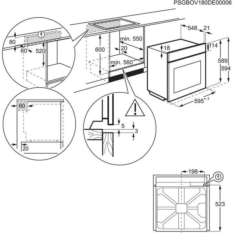 Electrolux EOD5C50Z Φούρνος άνω Πάγκου 72lt Π59.6εκ. Μαύρος 3