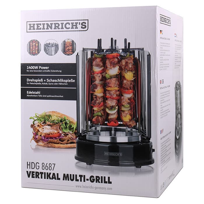 Heinrich's Επιτραπέζια Κάθετη Σούβλα 1400W Ανοξείδωτη με Ρυθμιζόμενο Θερμοστάτη 35x25εκ. HDG 8687 236-0017 5