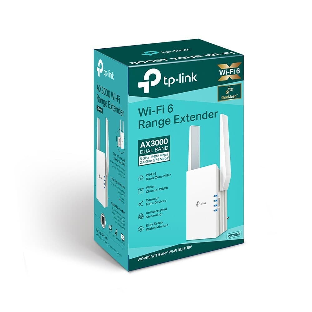 TP-LINK RE705X v1 WiFi Extender Dual Band (2.4 & 5GHz) 3000Mbps 4