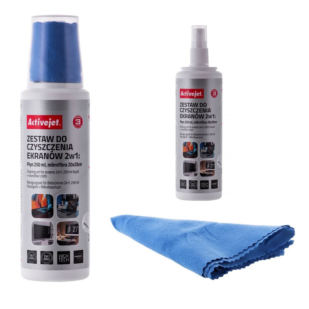 Active Jet Καθαριστικό Οθόνης Screen Cleaning Kit 2in1 250ml 2τμχ AOC-269 3