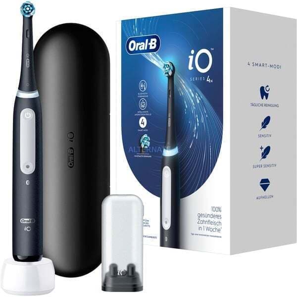Oral-B iO Series 4 Ηλεκτρική Οδοντόβουρτσα με Χρονομετρητή, Αισθητήρα Πίεσης και Θήκη Ταξιδίου Matt Black 4