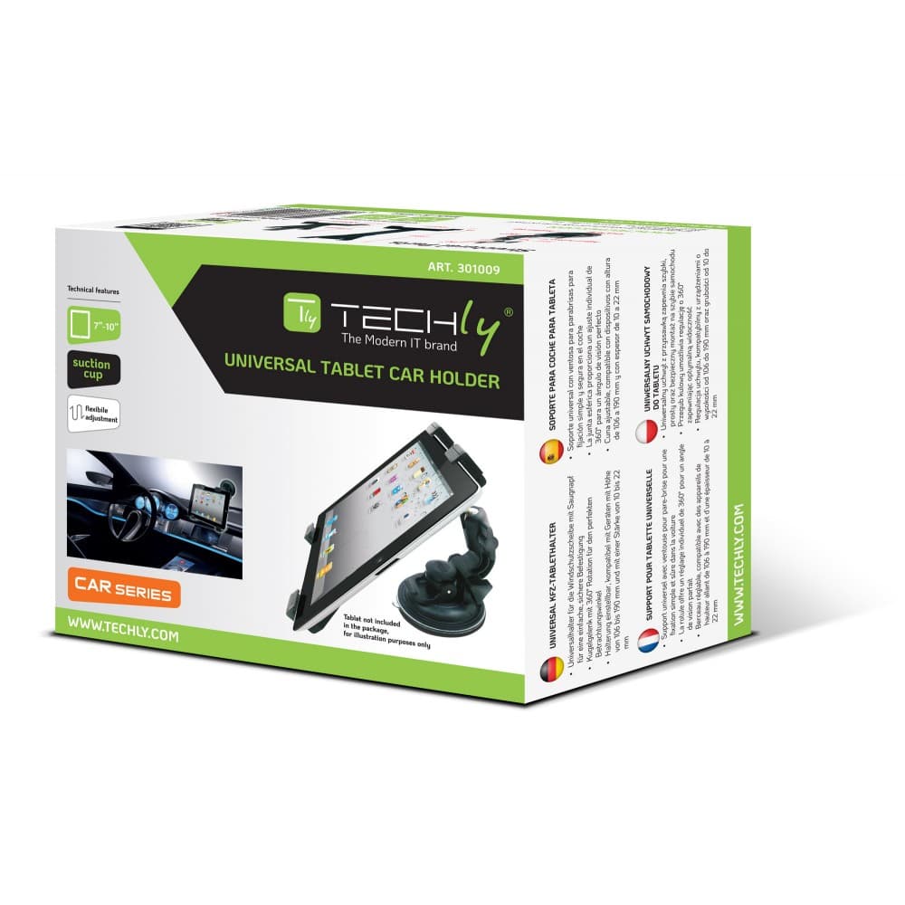 Techly windscreen mount holder for Tablet Βάση Κινητού & Tablet Αυτοκινήτου 7" - 10.1" με Ρυθμιζόμενα Άγκιστρα Μαύρη 301009 7