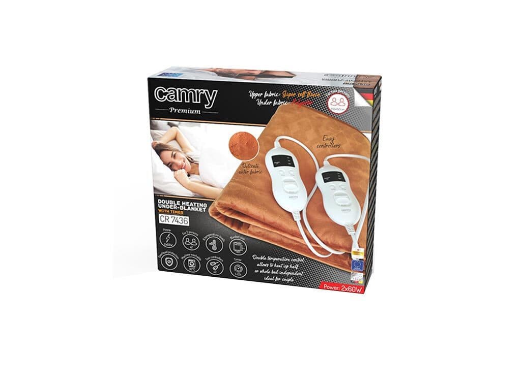 Camry CR 7436 CR7436 Διπλό Ηλεκτρικό Υπόστρωμα Πλενόμενο με Χρονοδιακόπτη Καφέ 120W 150x160εκ. 6