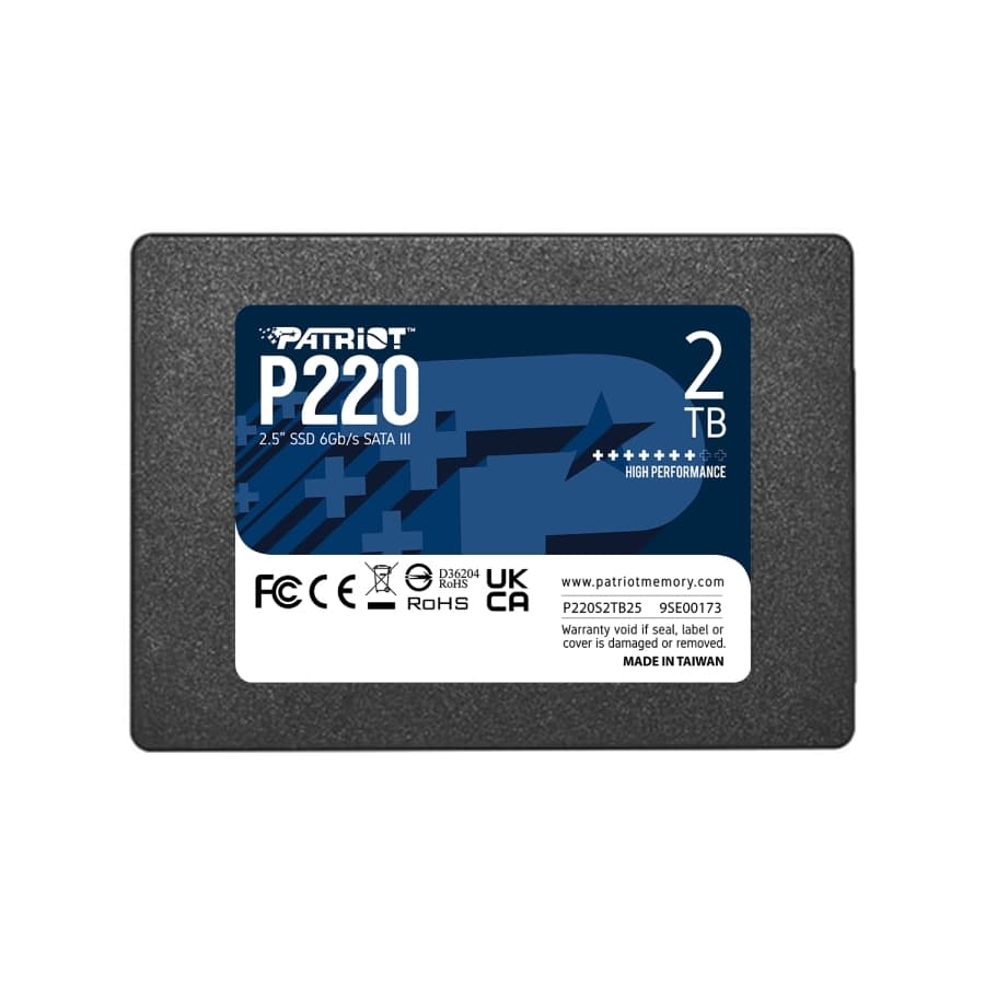 Patriot P220 SSD 2TB τύπου 2.5'' με σύνδεση SATA III P220S2TB25 Bulk 2