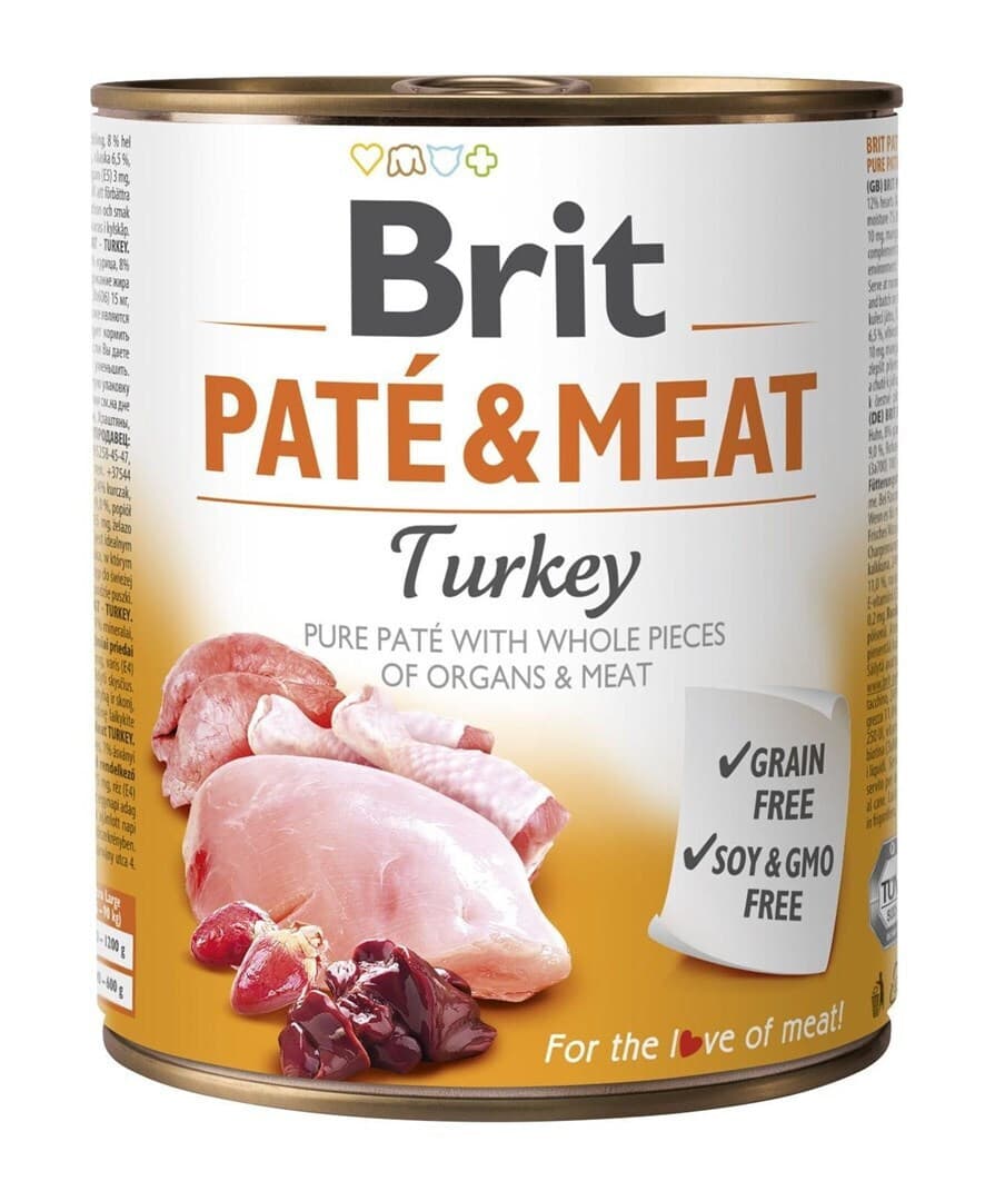 Brit Paté & Meat Υγρή Τροφή Σκύλων σε Κονσέρβα με Γαλοπούλα χωρίς Σιτηρά & Γλουτένη 800gr 020-0776 2
