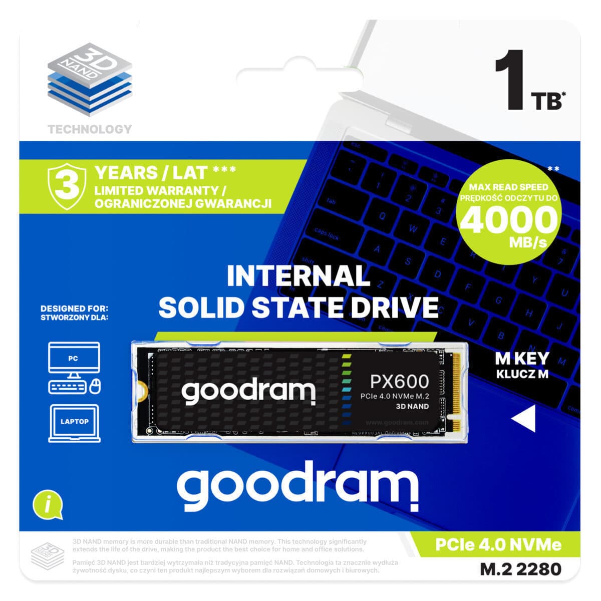GoodRAM PX600 SSD 500GB τύπου M.2 με σύνδεση PCI Express 4.0 SSDPR-PX600-500-80 3