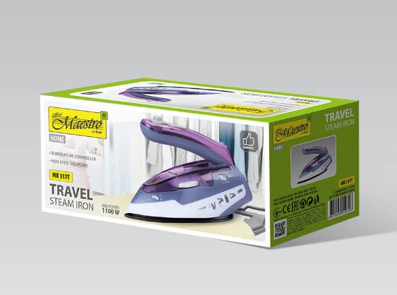 Maestro MR317T MR-317T Σίδερο Ατμού 1200W με Αντικολλητική Πλάκα 3