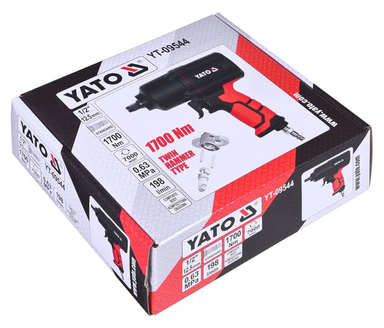 Yato YT-09544 Αερόκλειδο 1/2" με Μέγιστη Ροπή 173.35kgm 7