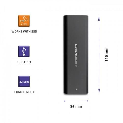 Qoltec Θήκη για Σκληρό Δίσκο M.2 SATA III NVME με σύνδεση USB 3.1 50312 8
