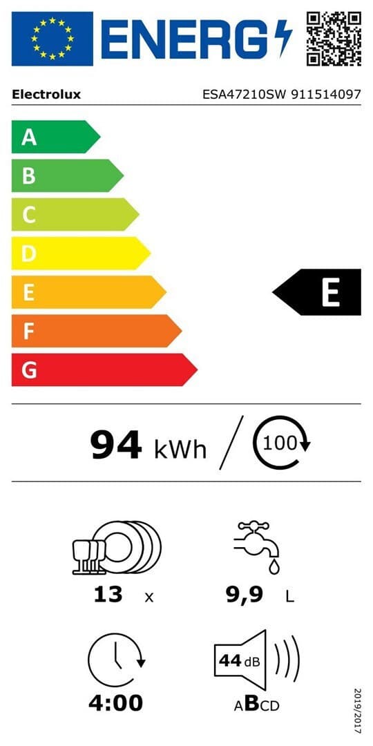 Electrolux Ελεύθερο Πλυντήριο Πιάτων για 13 Σερβίτσια Π60xY84.5εκ. Λευκό ESA47210SW 5