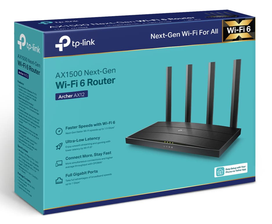 TP-LINK Archer AX12 v1 Ασύρματο Router Wi‑Fi 6 με 4 Θύρες Gigabit 5