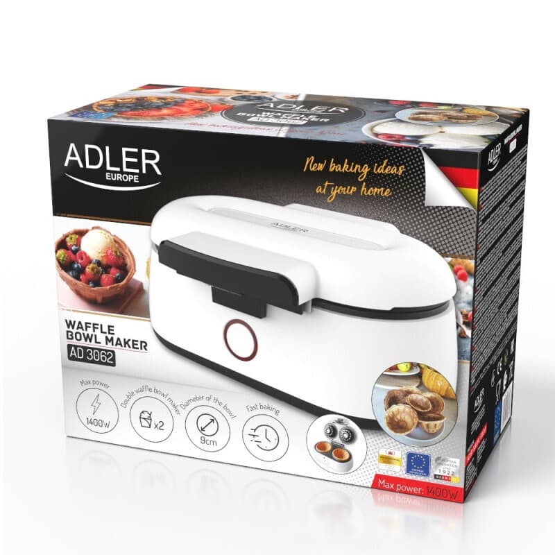 Adler Wafer Bowl Βαφλιέρα για Στρογγυλές Βάφλες 2 Θέσεων 1400W 7