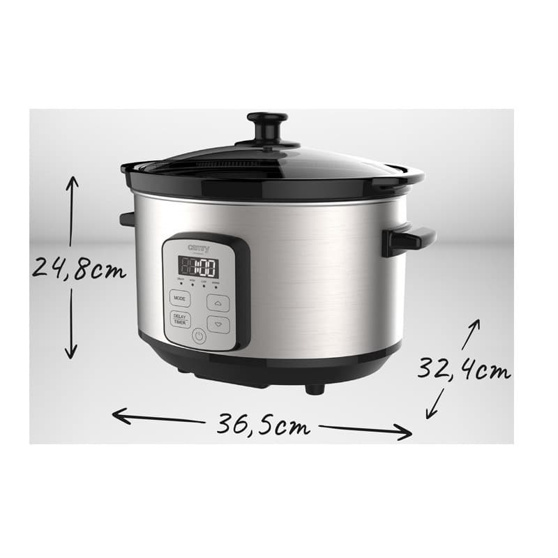 Camry CR-6414 Slow Cooker 270W με Χωρητικότητα 4.7lt Ασημί
