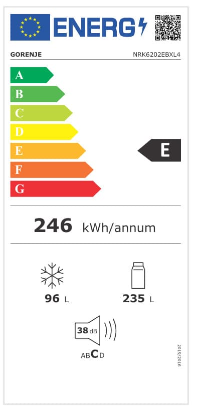 Gorenje Ψυγειοκαταψύκτης 331lt NoFrost Υ200xΠ60xΒ59.2εκ. Μαύρος NRK6202EBXL4 18