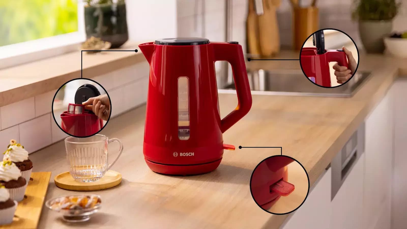 Bosch MyMoment Βραστήρας 1.7lt 2400W Κόκκινος 2