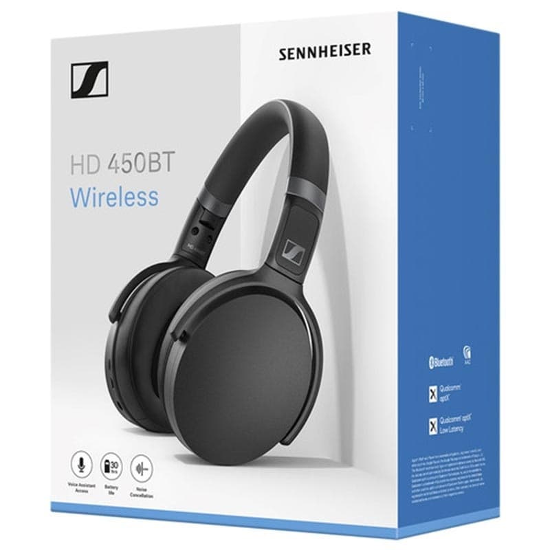 Sennheiser HD 450BT Ασύρματα / Ενσύρματα Over Ear Ακουστικά με 30 ώρες Λειτουργίας και Quick Charge Μαύρα 3