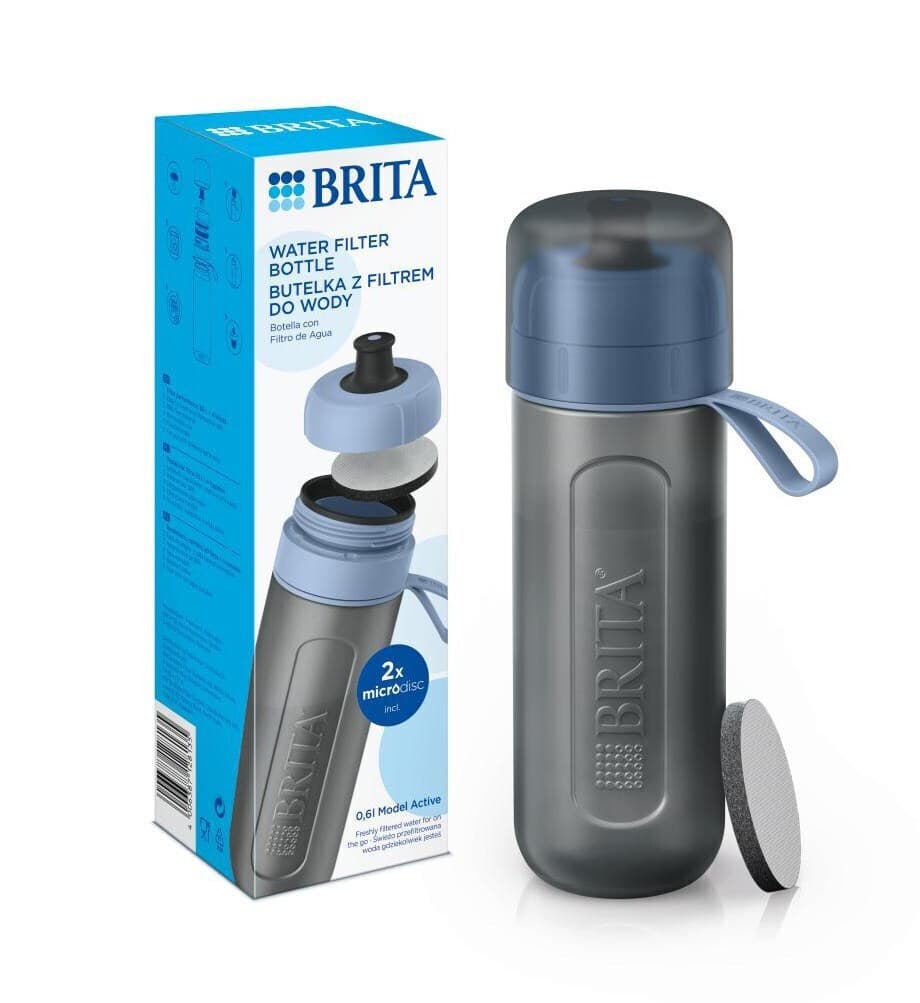 Brita Active Παγούρι Πλαστικό Ποδηλάτου με Στόμιο και Φίλτρο 600ml Μπλε 6