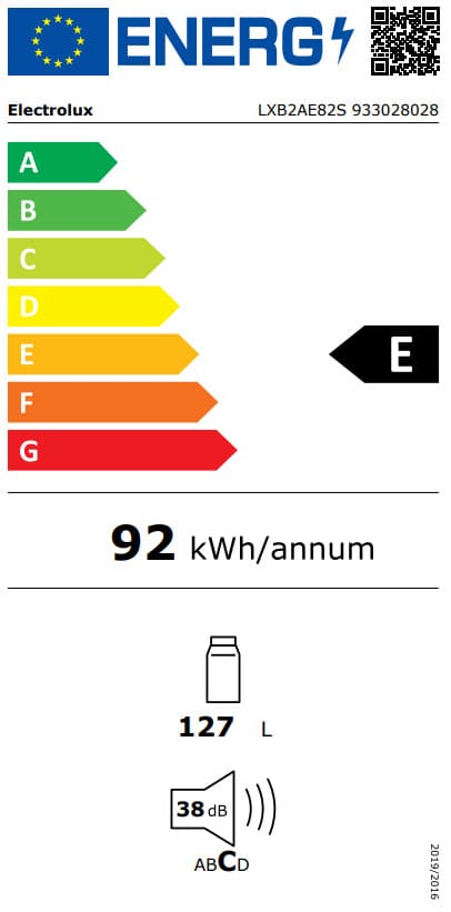 Electrolux Εντοιχιζόμενο Ψυγείο Συντήρησης 127lt Υ81.9xΠ56xΒ54.7εκ. Λευκό LXB2AE82S 3