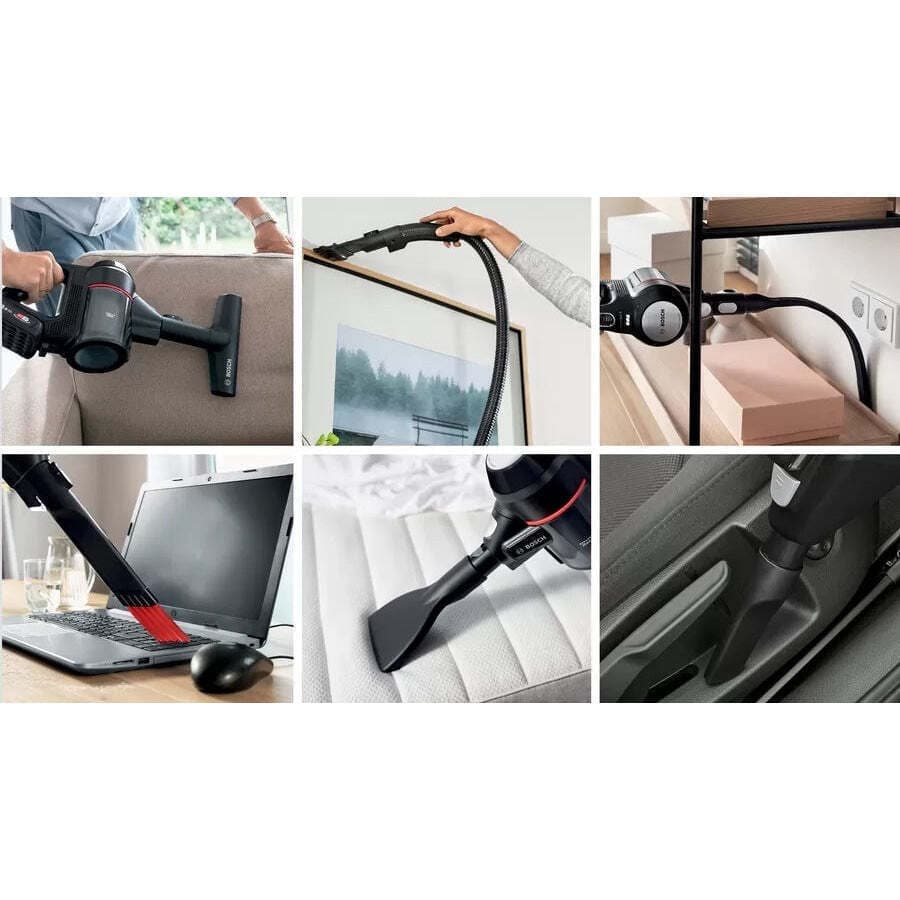 Bosch Unlimited 7 Επαναφορτιζόμενη Σκούπα 2 σε 1 Stick & Χειρός 18V Μαύρη 7