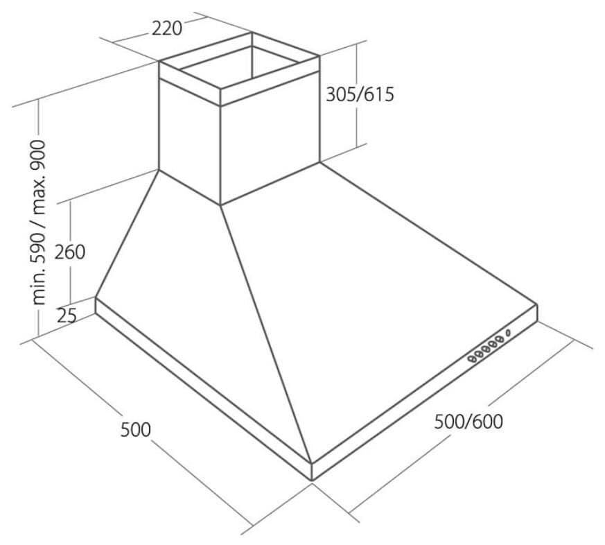 Akpo WK-4 Classic Eco Απορροφητήρας Καμινάδα 60cm Inox 3