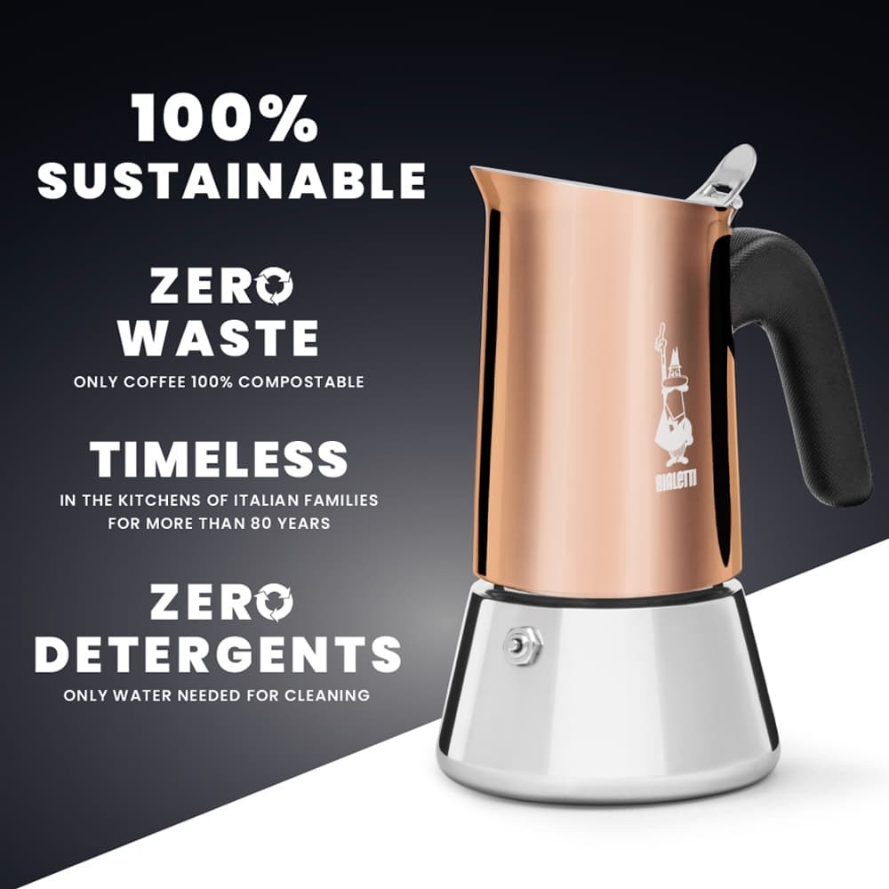 Bialetti Venus New Μπρίκι Espresso 6cups Inox Copper 0007285/CN 7