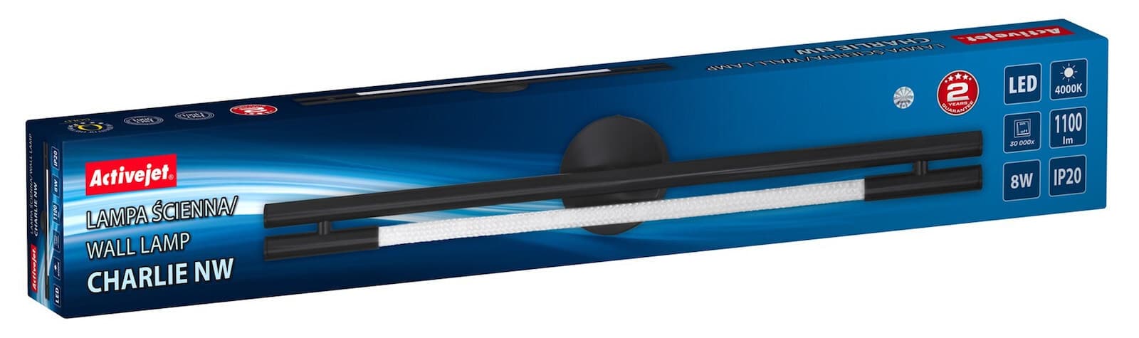 Active Jet Φωτιστικό Τοίχου με Ενσωματωμένο LED και Φυσικό Λευκό Φως AJE-CHARLIE NW 4
