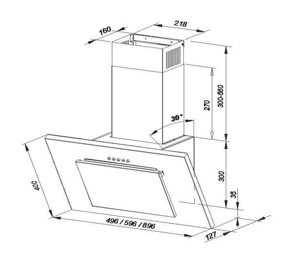 Maan Vertical PG 60 Απορροφητήρας Καμινάδα 60cm Λευκός 8