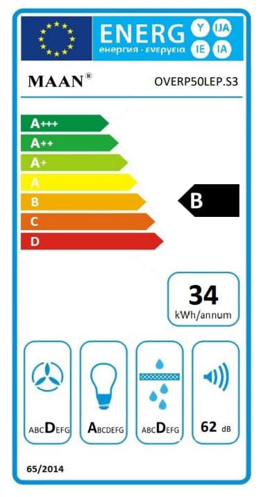 Maan Vertical PG 50 Απορροφητήρας Καμινάδα Ανακύκλωσης 50cm Μαύρος 16