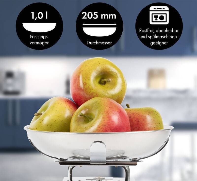 Profi Cook Αναλογική Ζυγαριά Κουζίνας με Κάδο έως 5kg Γκρι 12